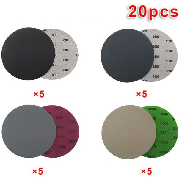 20X 5 Inch Hook And Loop Wet/Dry Sanding Discs 800 1500 2000 3000Grits Sandpaper 20X 5 Inch Hook And Loop Wet/Dry Sanding Discs 800 1500 2000 3000Grits Sandpaper